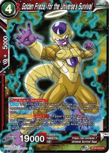 Golden Frieza, for the Universe's Survival (BT16-010) [Realm of the Gods] | The Time Vault CA