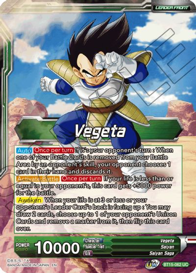 Vegeta // Vegeta, Destined Confrontation (BT15-062) [Saiyan Showdown] | The Time Vault CA