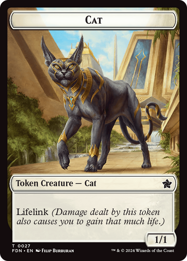 Cat (0027) // Phyrexian Goblin Double-Sided Token [Foundations Tokens] | The Time Vault CA