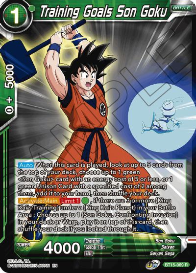 Training Goals Son Goku (BT15-069) [Saiyan Showdown] | The Time Vault CA