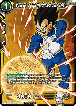 Vegeta, Fatherly Encouragement (Unison Warrior Series Boost Tournament Pack Vol. 7) (P-372) [Tournament Promotion Cards] | The Time Vault CA