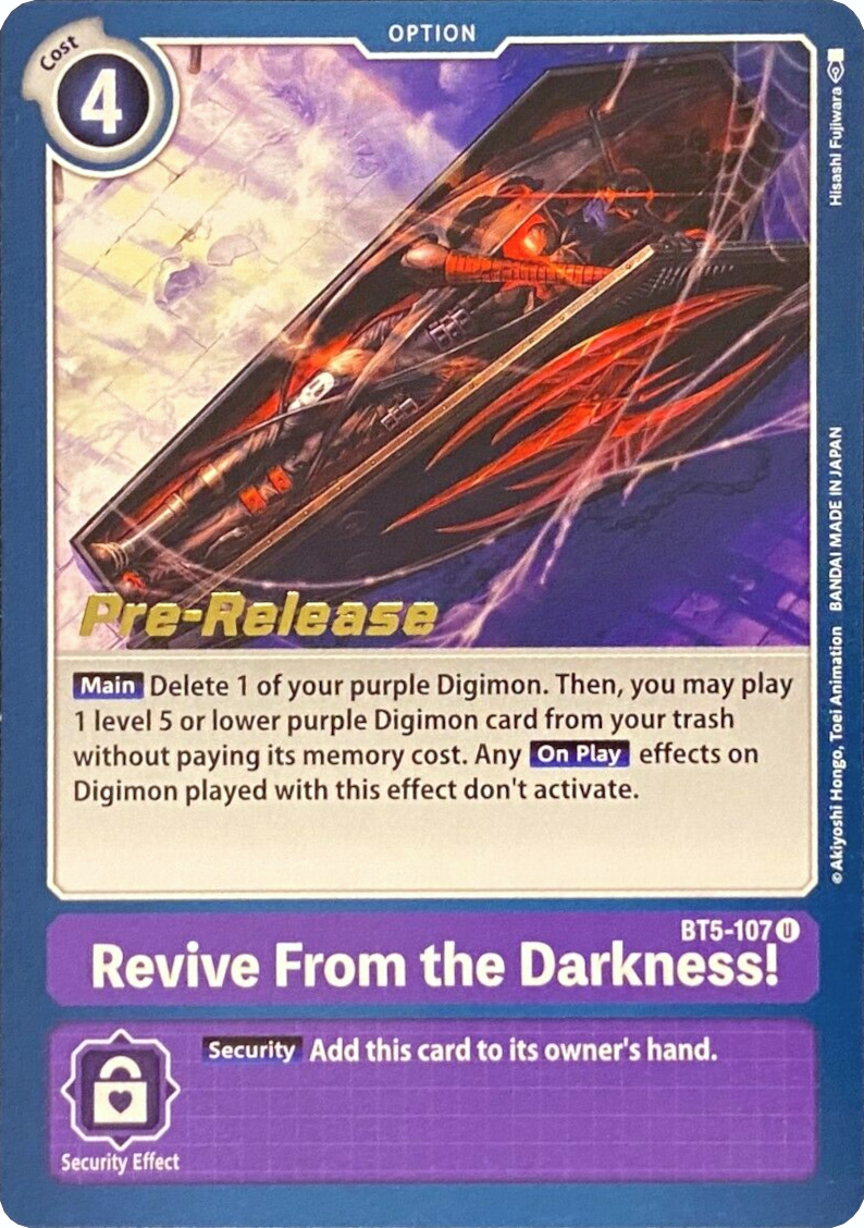 Revive From the Darkness! [BT5-107] [Battle of Omni Pre-Release Promos] | The Time Vault CA