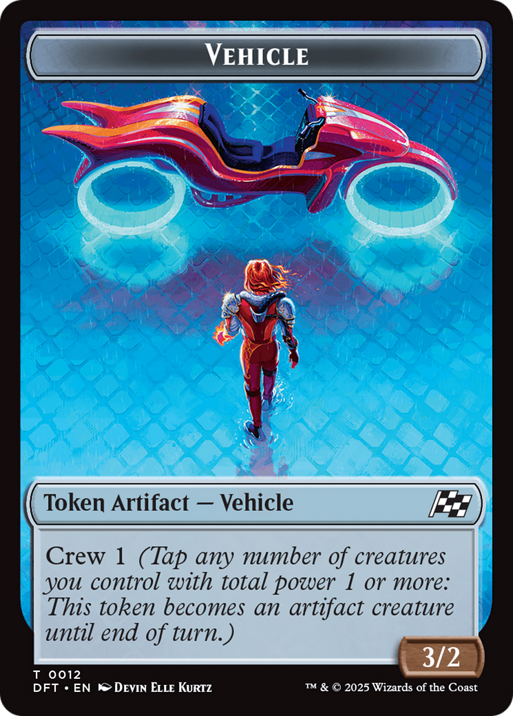 Emblem - Chandra, Spark Hunter // Vehicle Double-Sided Token [Aetherdrift Tokens] | The Time Vault CA