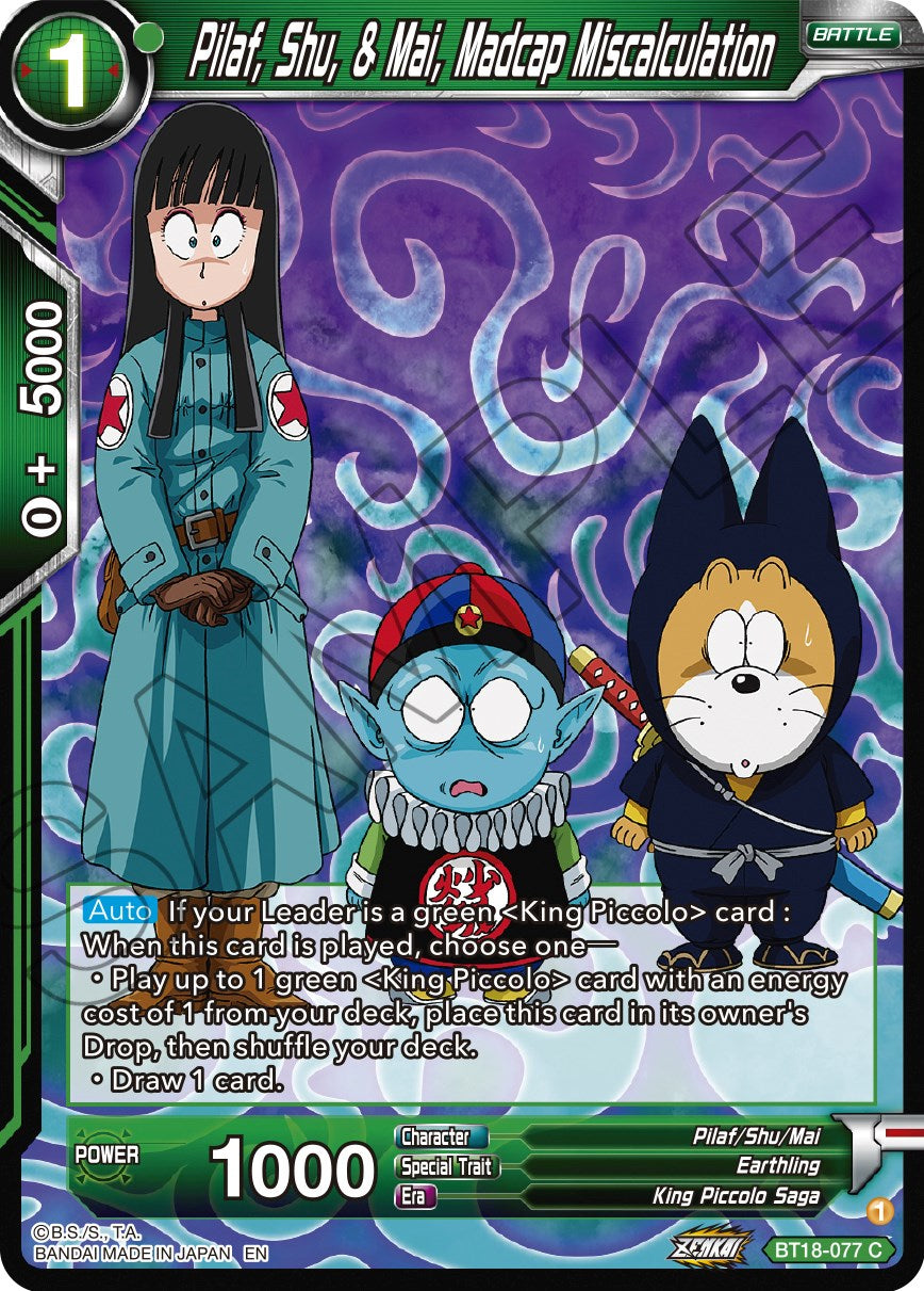 Pilaf, Shu, & Mai, Madcap Miscalculation (BT18-077) [Dawn of the Z-Legends] | The Time Vault CA