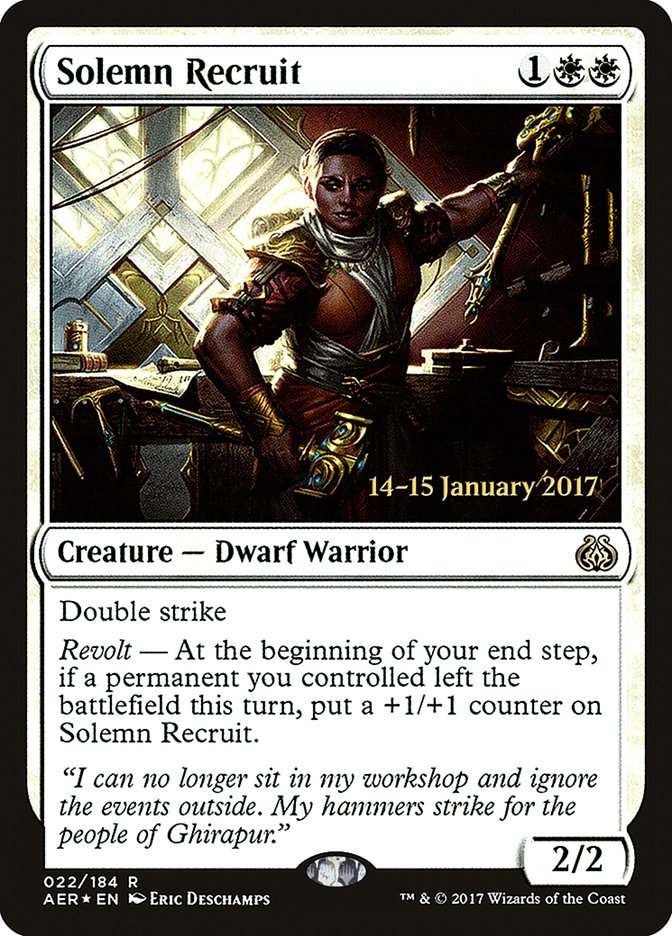 Solemn Recruit [Aether Revolt Prerelease Promos] | The Time Vault CA