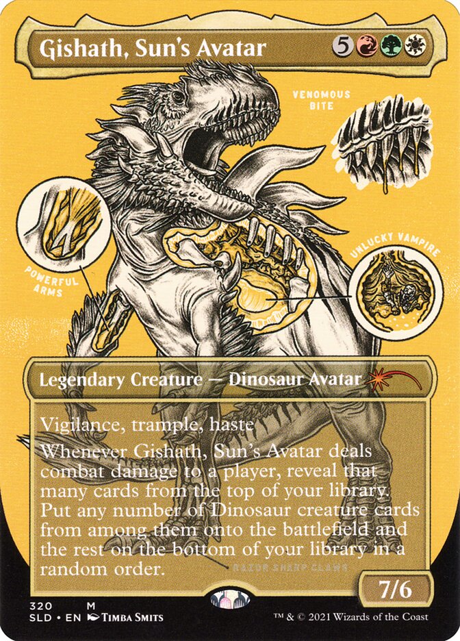 Gishath, Sun's Avatar (Borderless Foil Etched) [Secret Lair Drop Series] | The Time Vault CA