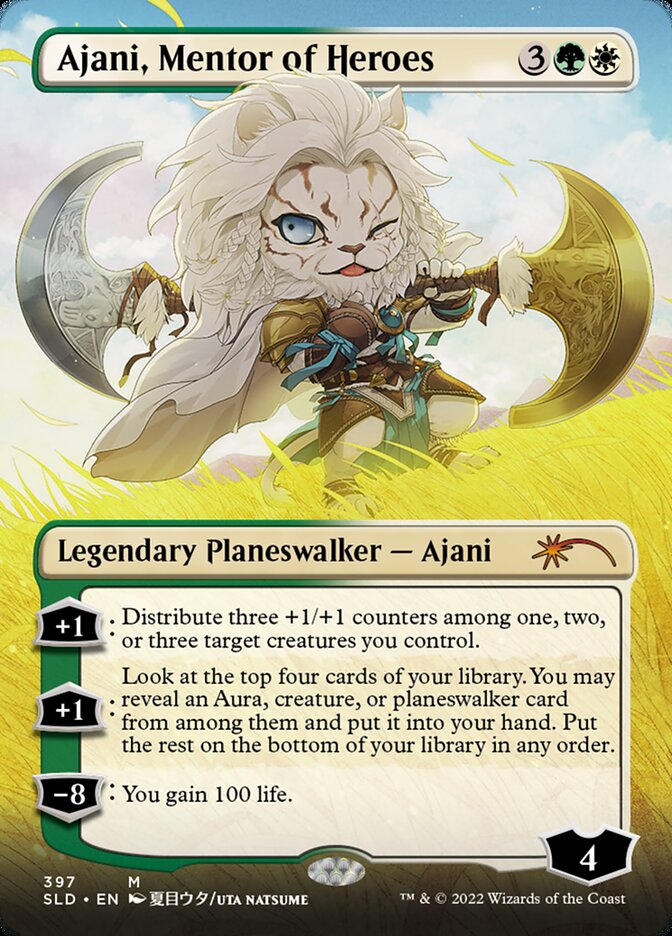 Ajani, Mentor of Heroes (Borderless) [Secret Lair Drop Series] | The Time Vault CA