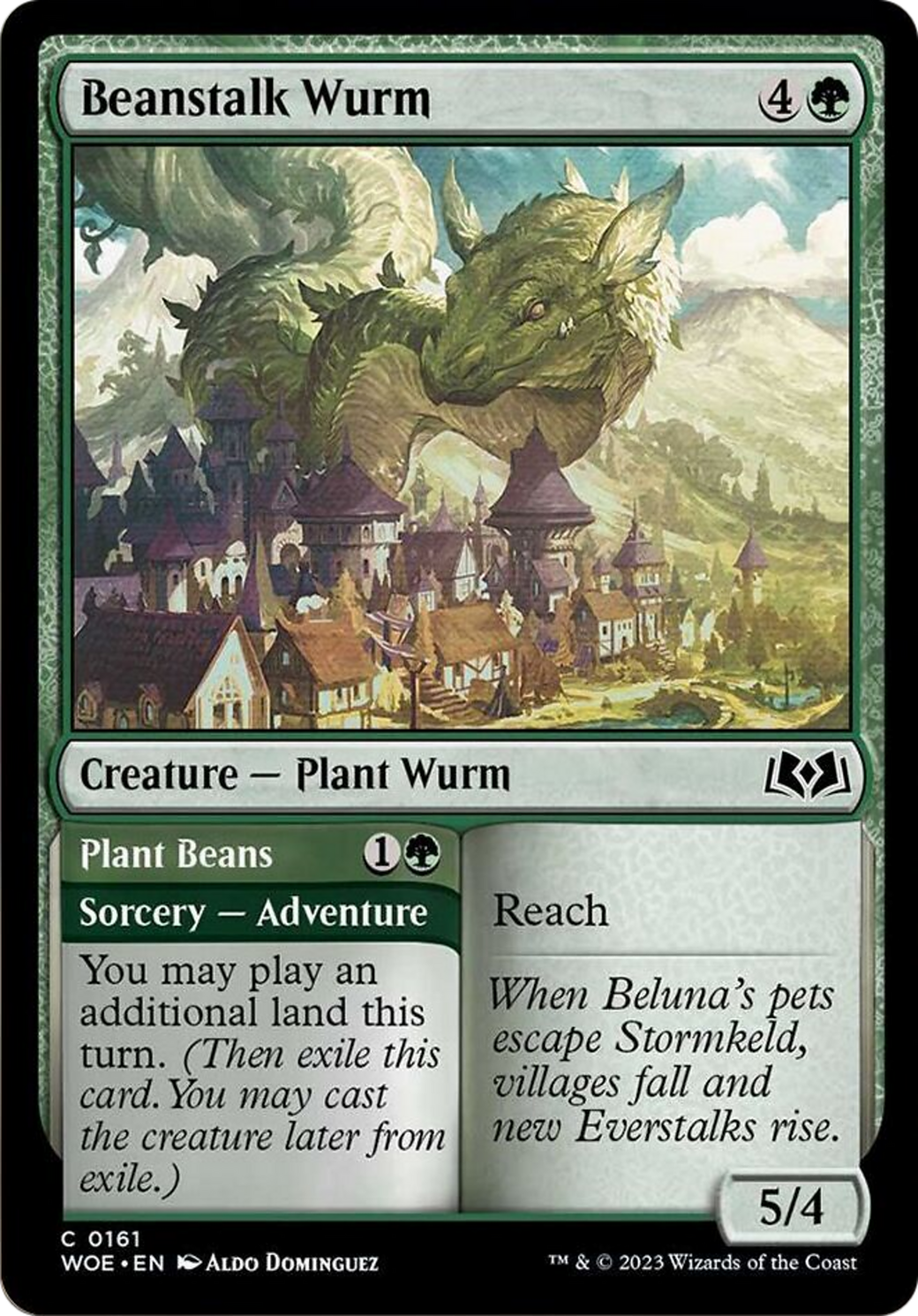 Beanstalk Wurm // Plant Beans [Wilds of Eldraine] | The Time Vault CA