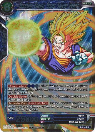 Bursting Energy Super Saiyan Vegito (P-014) [Promotion Cards] | The Time Vault CA