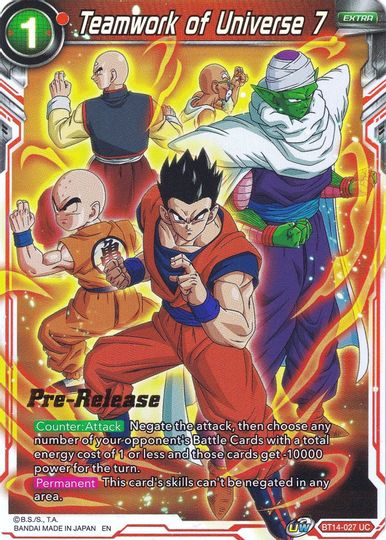 Teamwork of Universe 7 (BT14-027) [Cross Spirits Prerelease Promos] | The Time Vault CA