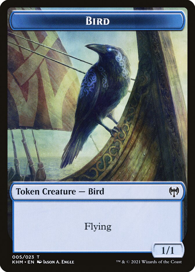 Elf Warrior // Bird Double-Sided Token [Kaldheim Tokens] | The Time Vault CA