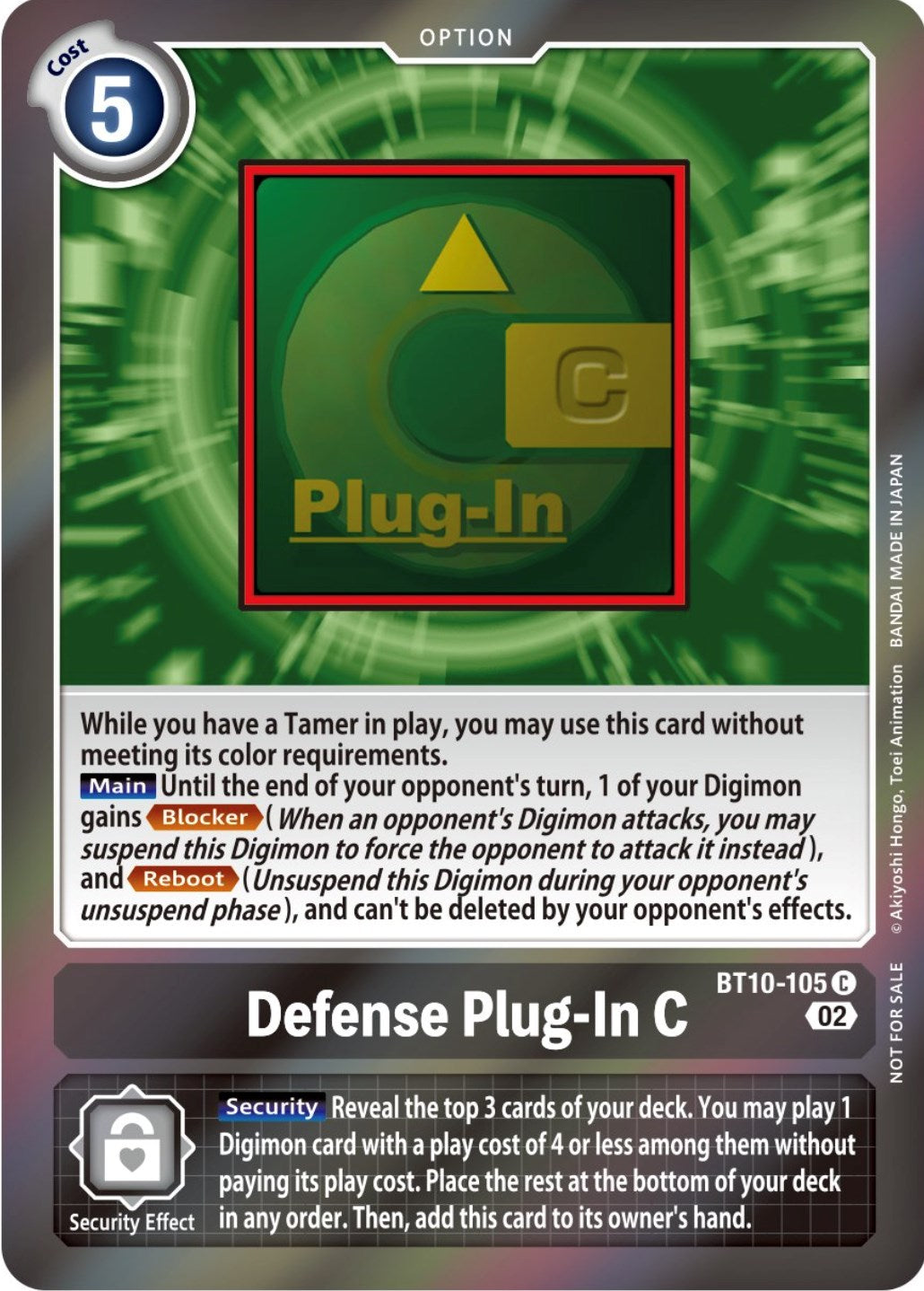 Defense Plug-In C [BT10-105] (Event Pack 4) [Xros Encounter Promos] | The Time Vault CA