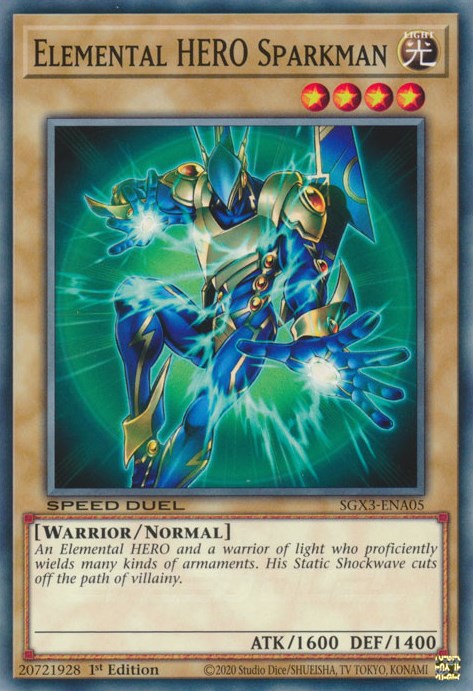 Elemental HERO Sparkman [SGX3-ENA05] Common | The Time Vault CA