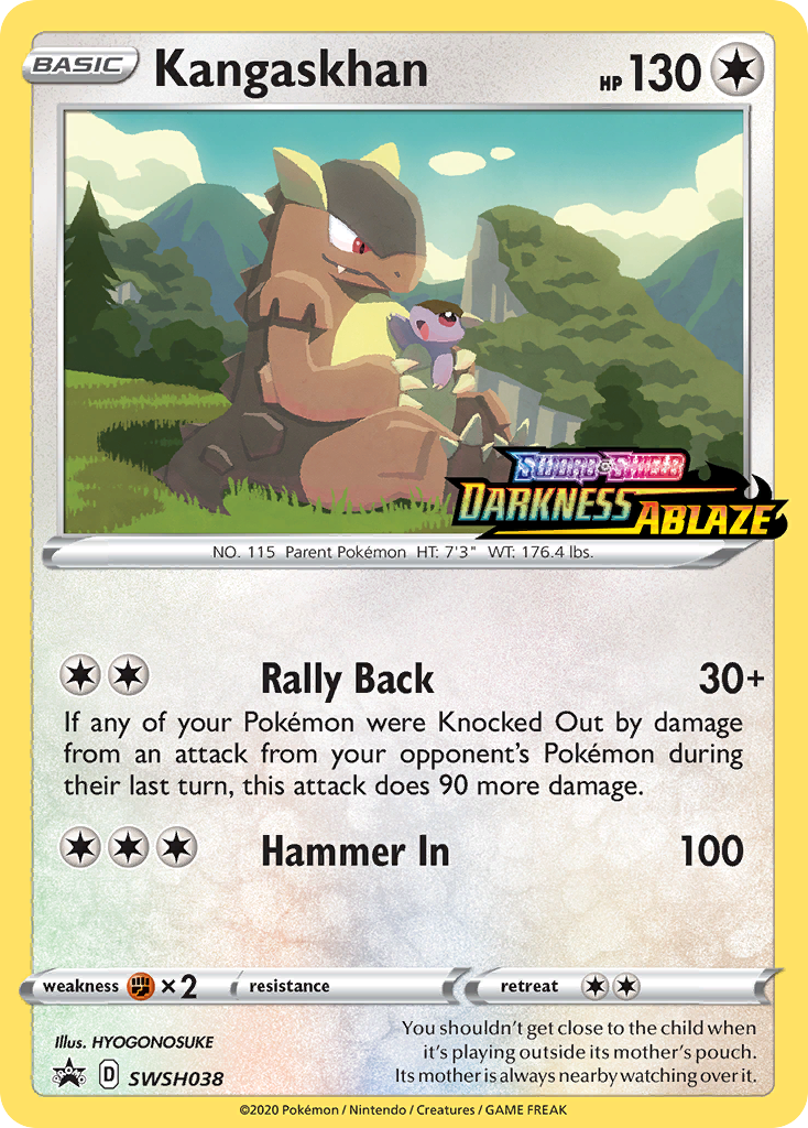 Kangaskhan (SWSH038) (Prerelease Promo) [Sword & Shield: Black Star Promos] | The Time Vault CA