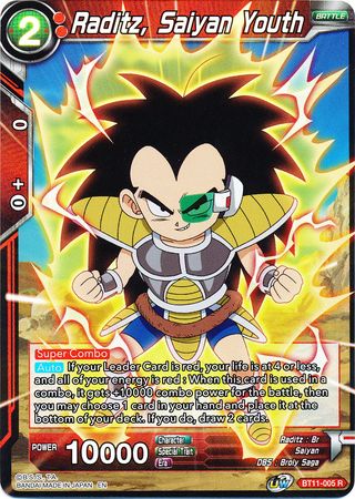 Raditz, Saiyan Youth (BT11-005) [Vermilion Bloodline 2nd Edition] | The Time Vault CA