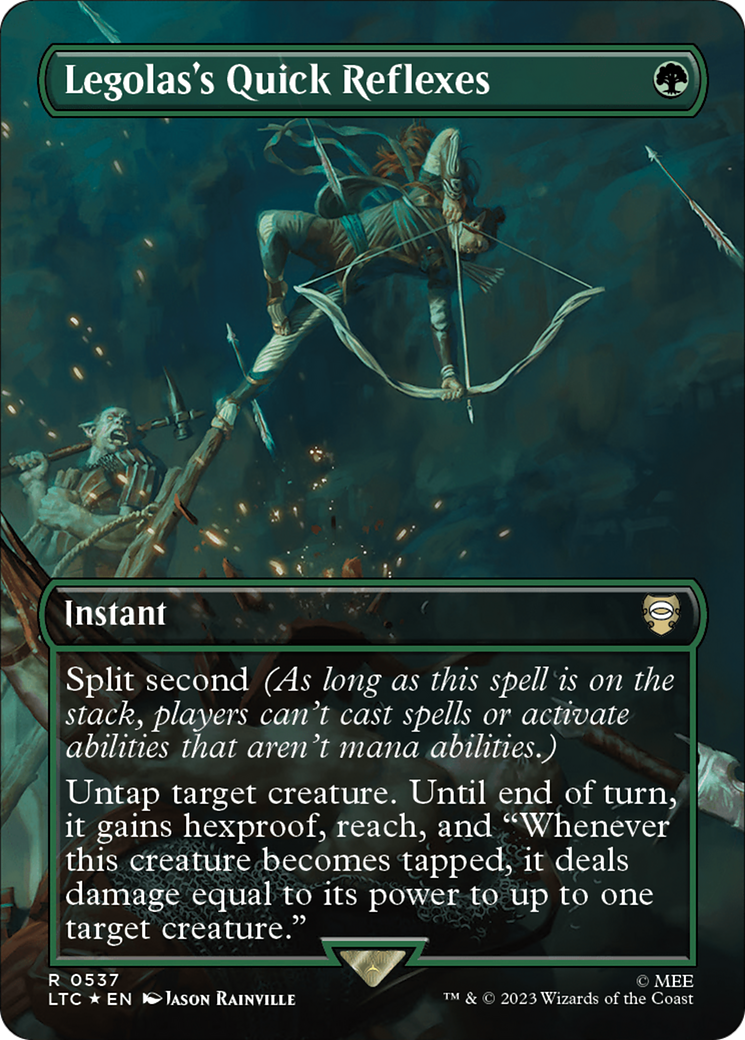 Legolas's Quick Reflexes (Borderless) (Surge Foil) [The Lord of the Rings: Tales of Middle-Earth Commander] | The Time Vault CA