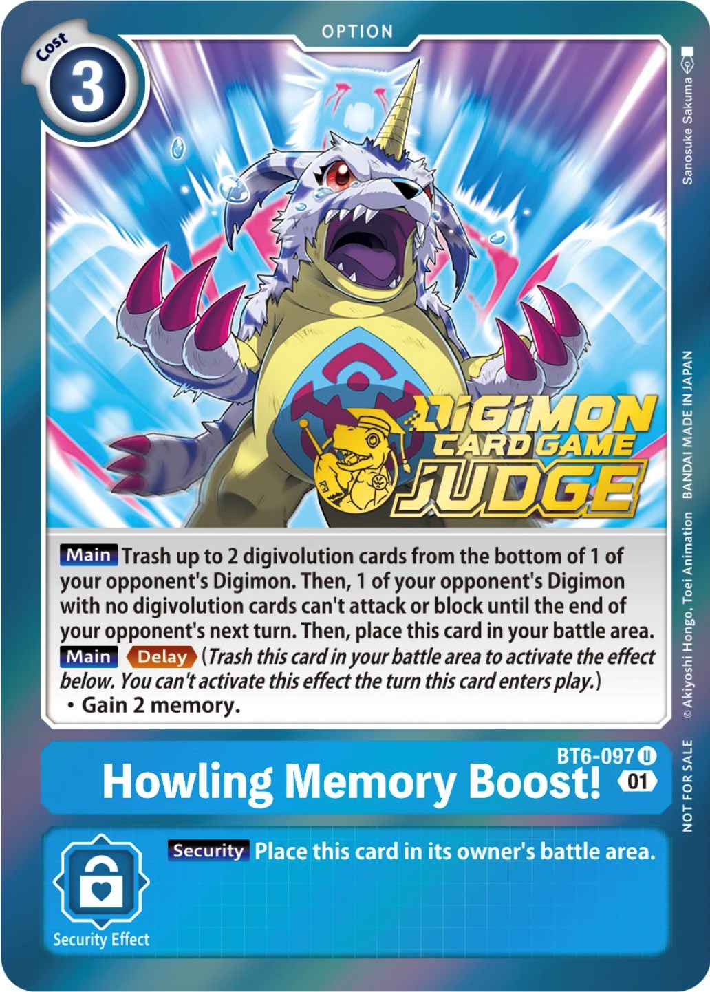 Howling Memory Boost! [BT6-097] (Judge Pack 3) [Double Diamond Promos] | The Time Vault CA