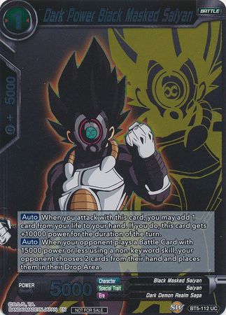 Dark Power Black Masked Saiyan (Event Pack 3 - 2019) (BT5-112_PR) [Promotion Cards] | The Time Vault CA