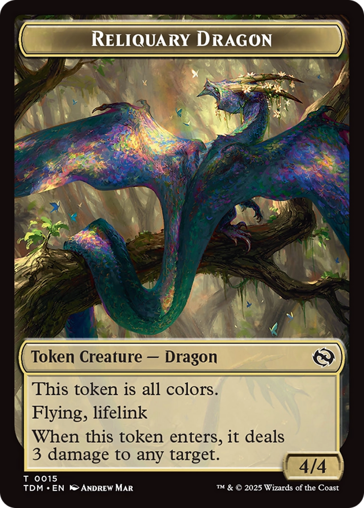 Reliquary Dragon // Dragon (0011) Double-Sided Token [Tarkir: Dragonstorm Tokens] | The Time Vault CA