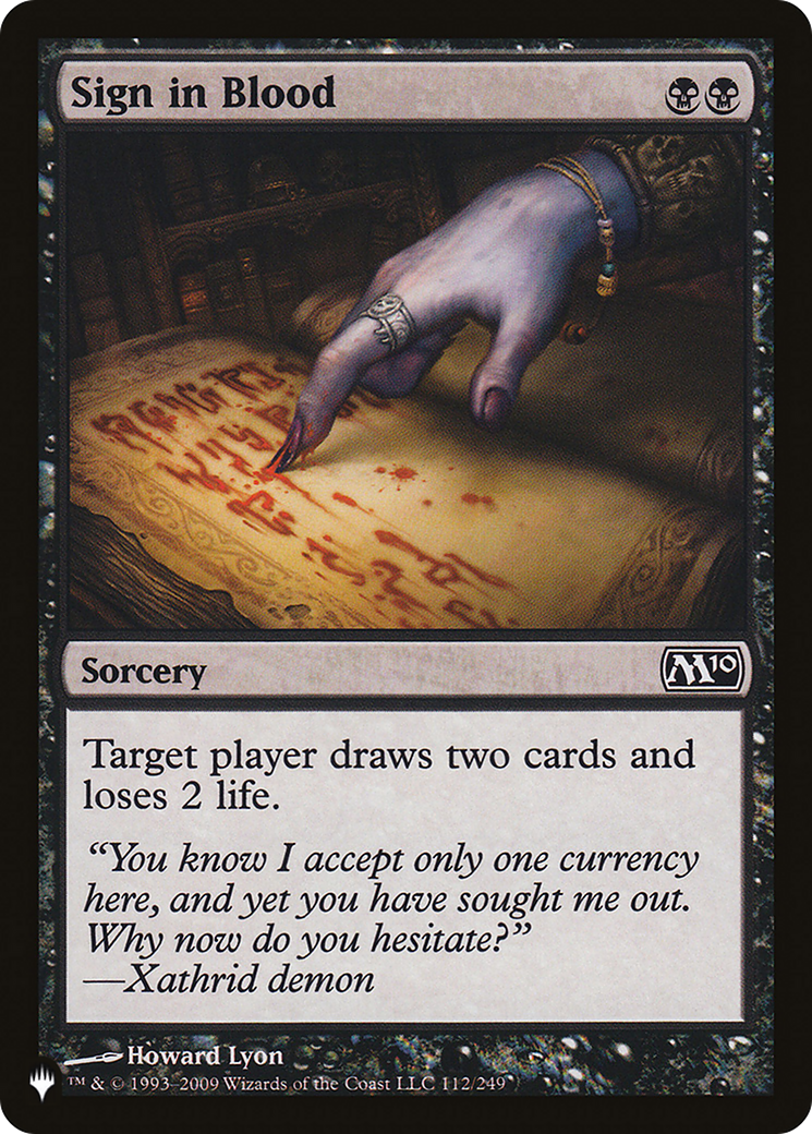 Sign in Blood (M10) [The List] | The Time Vault CA