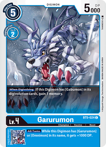 Garurumon [BT5-024] [Battle of Omni] | The Time Vault CA