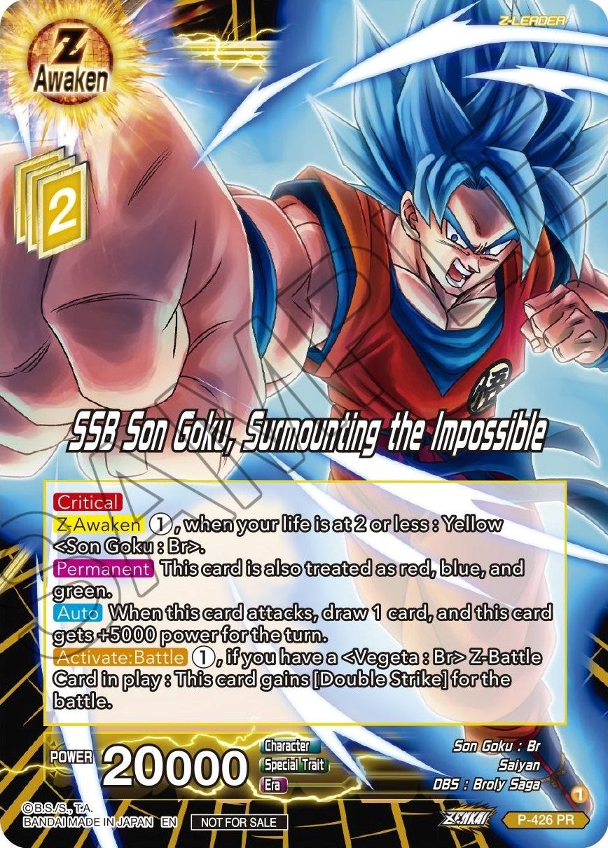 SSB Son Goku, Surmounting the Impossible (P-426) [Promotion Cards] | The Time Vault CA