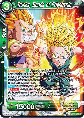 Trunks, Bonds of Friendship (BT11-079) [Vermilion Bloodline 2nd Edition] | The Time Vault CA