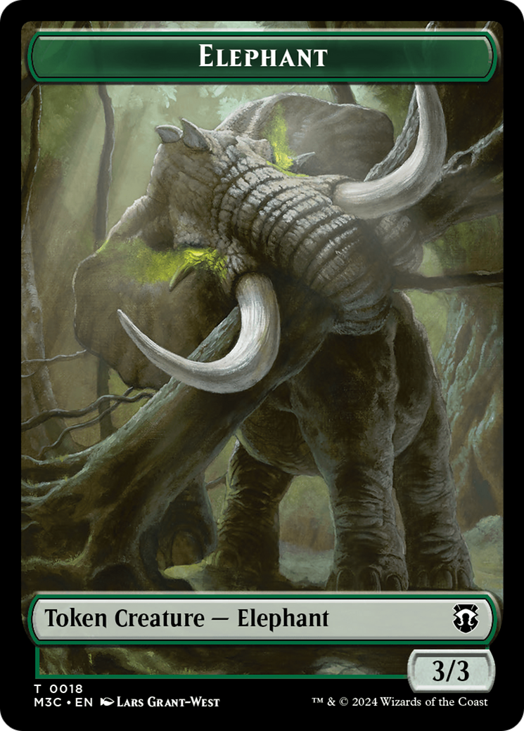 Elephant (Ripple Foil) // Beast (0016) Double-Sided Token [Modern Horizons 3 Commander Tokens] | The Time Vault CA