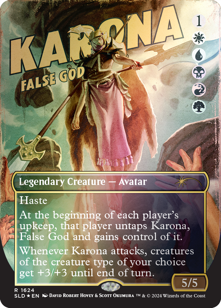 Karona, False God (Rainbow Foil) [Secret Lair Drop Series] | The Time Vault CA