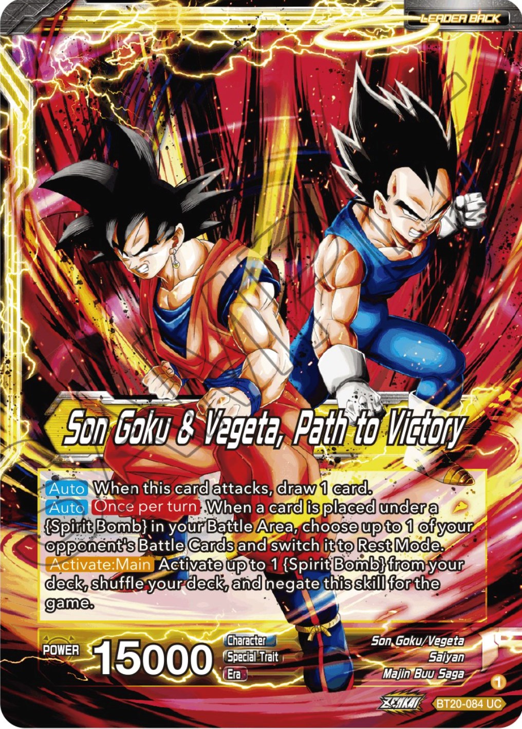 SS Vegito // Son Goku & Vegeta, Path to Victory (BT20-084) [Power Absorbed] | The Time Vault CA