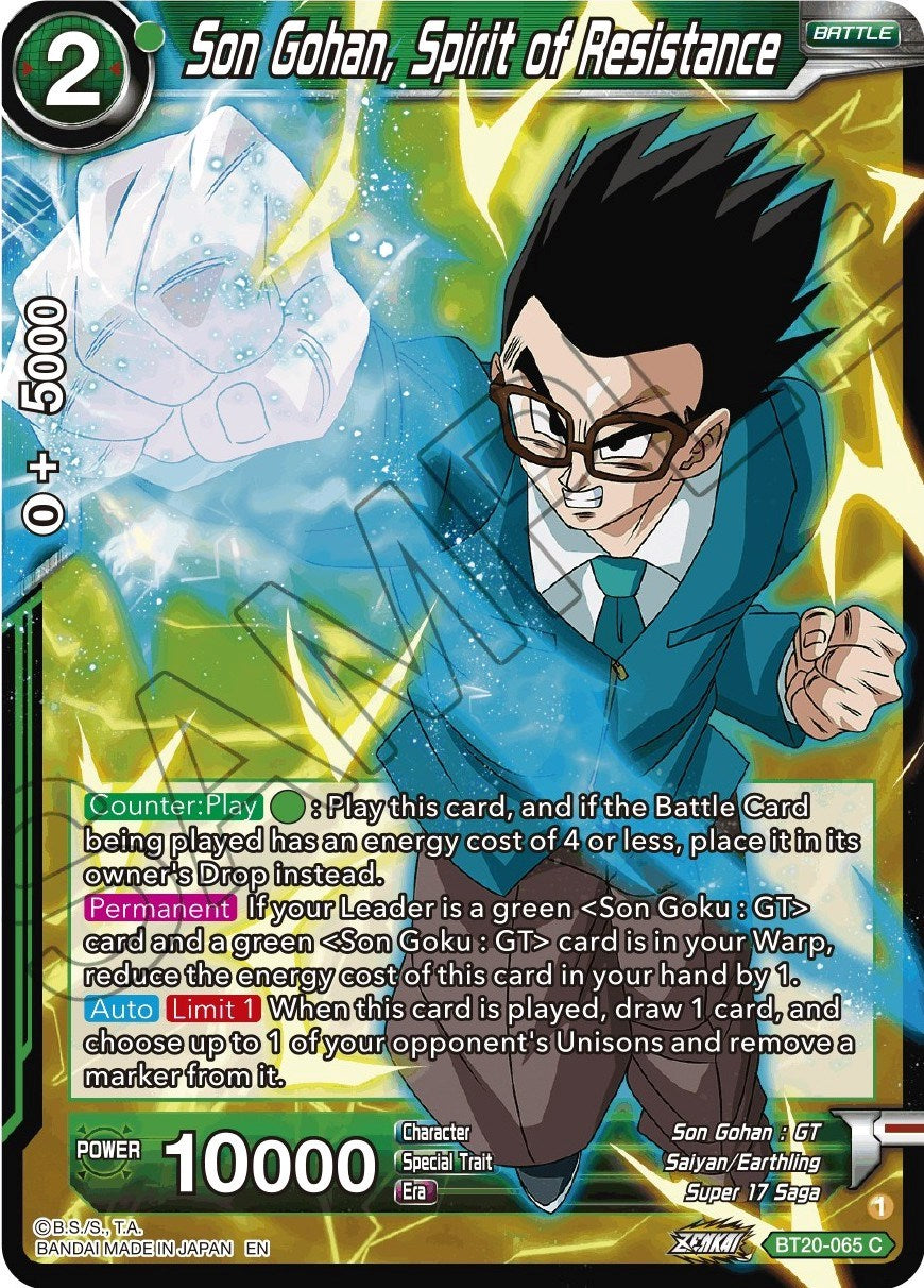 Son Gohan, Spirit of Resistance (BT20-065) [Power Absorbed] | The Time Vault CA