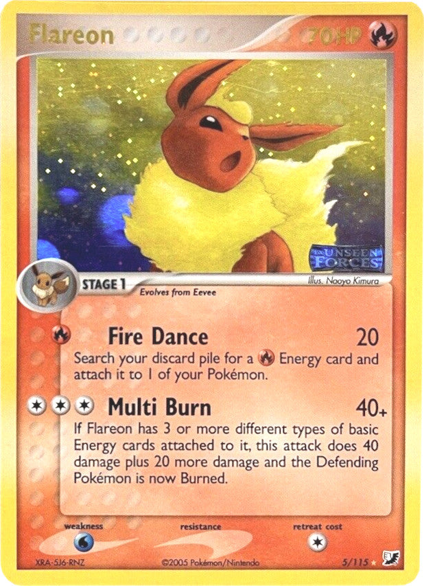 Flareon (5/115) (Stamped) [EX: Unseen Forces] | The Time Vault CA