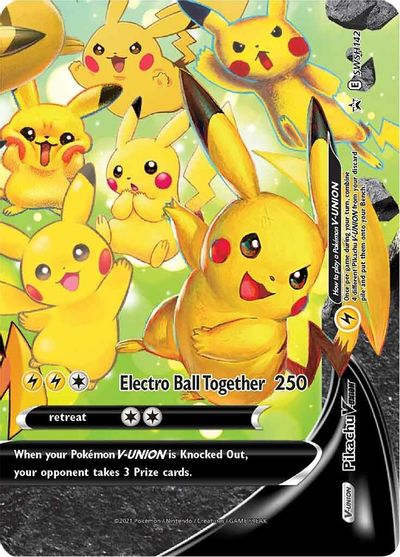 Pikachu V-UNION (SWSH142) (Celebrations) [Sword & Shield: Black Star Promos] | The Time Vault CA