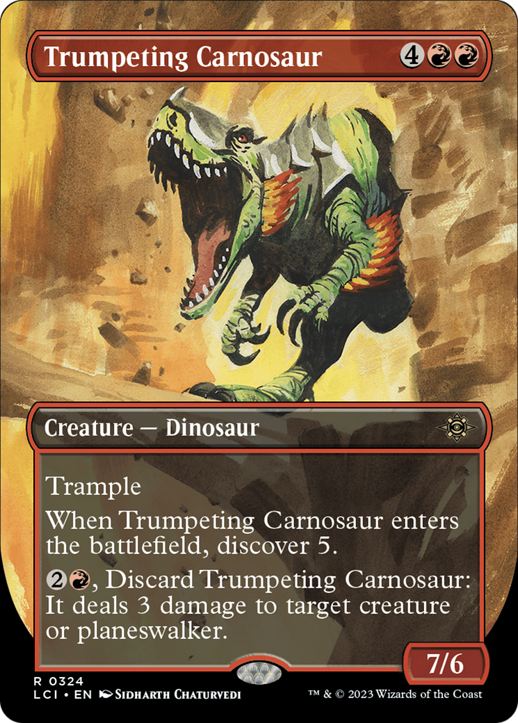 Trumpeting Carnosaur (Borderless) [The Lost Caverns of Ixalan] | The Time Vault CA