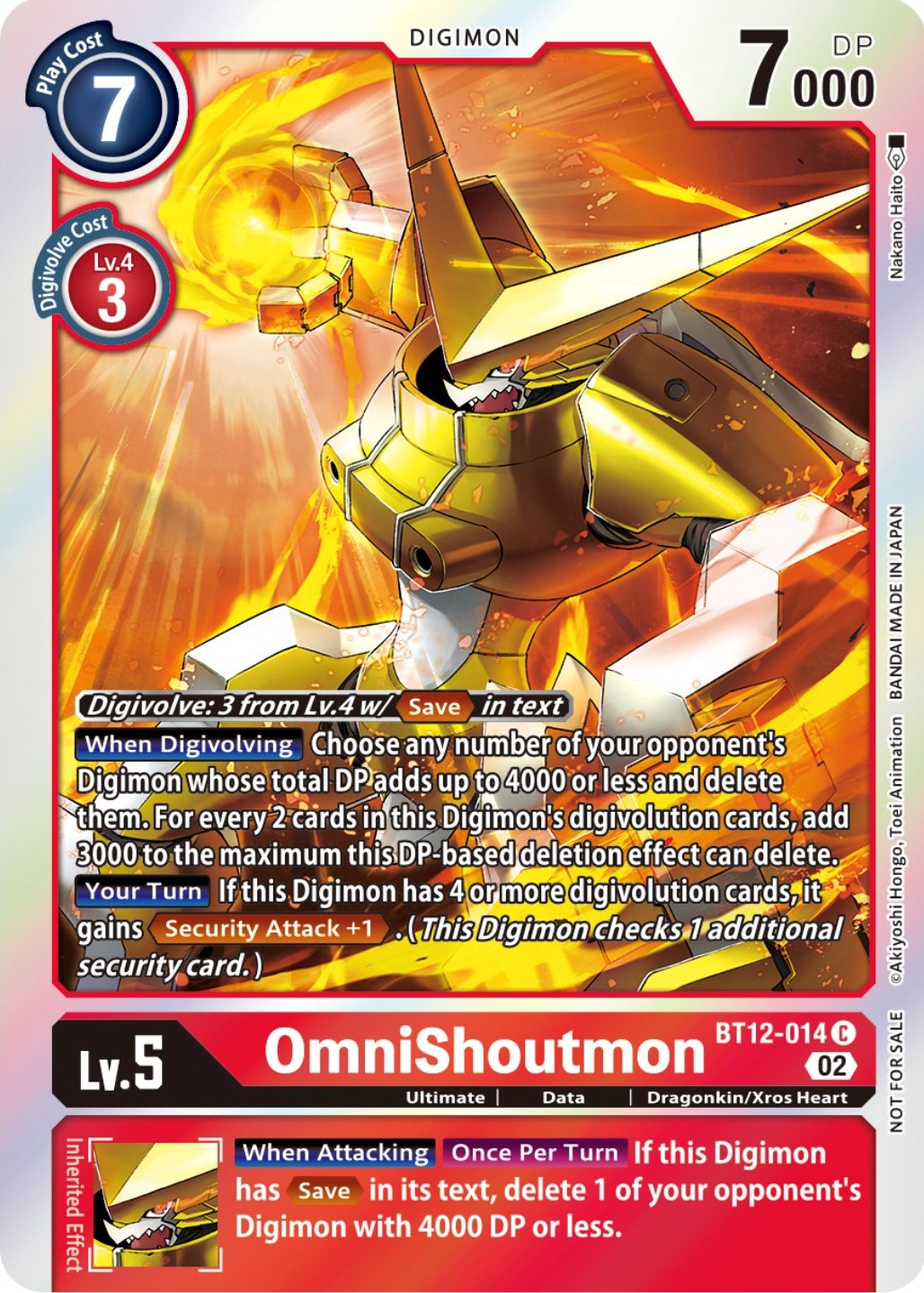 OmniShoutmon [BT12-014] (Box Topper) [Across Time] | The Time Vault CA