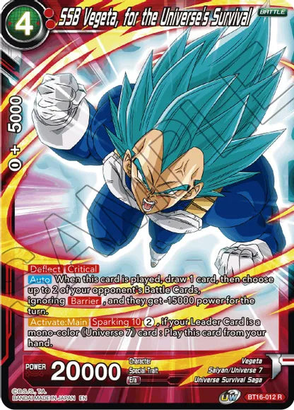 SSB Vegeta, for the Universe's Survival (BT16-012) [Realm of the Gods] | The Time Vault CA