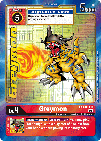 Greymon [EX1-004] (Alternate Art) [Classic Collection] | The Time Vault CA