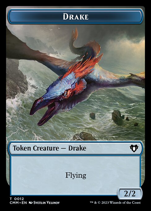 Spirit (0010) // Drake Double-Sided Token [Commander Masters Tokens] | The Time Vault CA