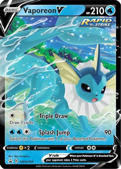 Vaporeon V (SWSH150) [Sword & Shield: Black Star Promos] | The Time Vault CA