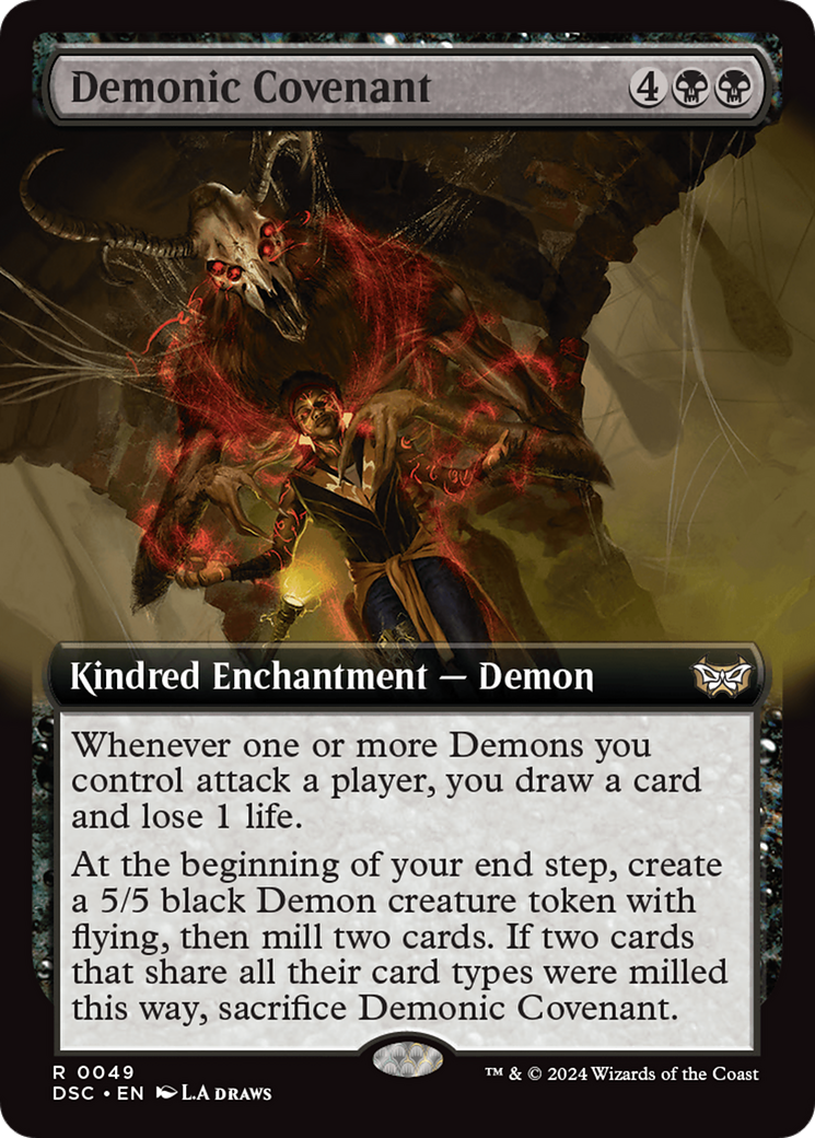 Demonic Covenant (Extended Art) [Duskmourn: House of Horror Commander] | The Time Vault CA