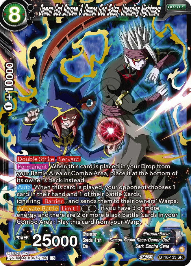 Demon God Shroom & Demon God Salsa, Unending Nightmare (BT18-133) [Dawn of the Z-Legends] | The Time Vault CA