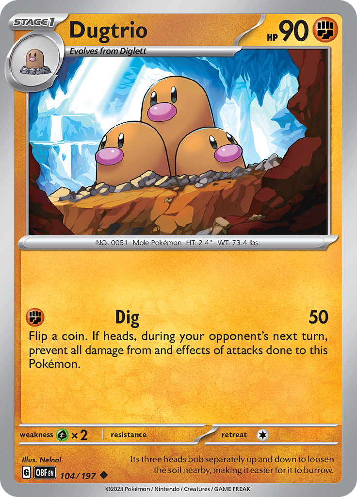 Dugtrio (104/197) [Scarlet & Violet: Obsidian Flames] | The Time Vault CA