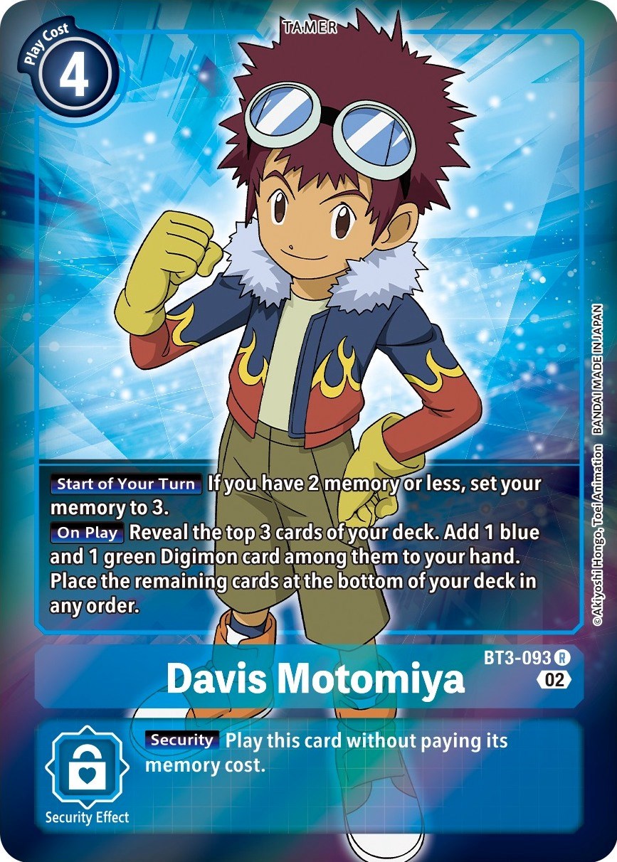 Davis Motomiya [BT3-093] (Alternate Art) [Starter Deck: Jesmon] | The Time Vault CA