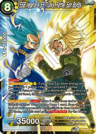 SSB Vegeta & SS Trunks, Father-Son Bonds (BT16-080) [Realm of the Gods] | The Time Vault CA