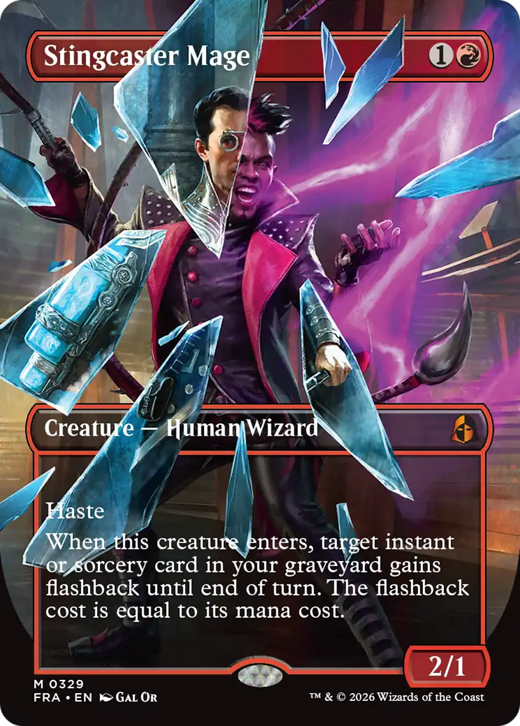 Stingcaster Mage (Borderless) (Facet Foil) [Reality Fracture] | The Time Vault CA