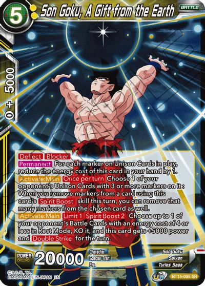 Son Goku, A Gift from the Earth (BT15-095) [Saiyan Showdown] | The Time Vault CA