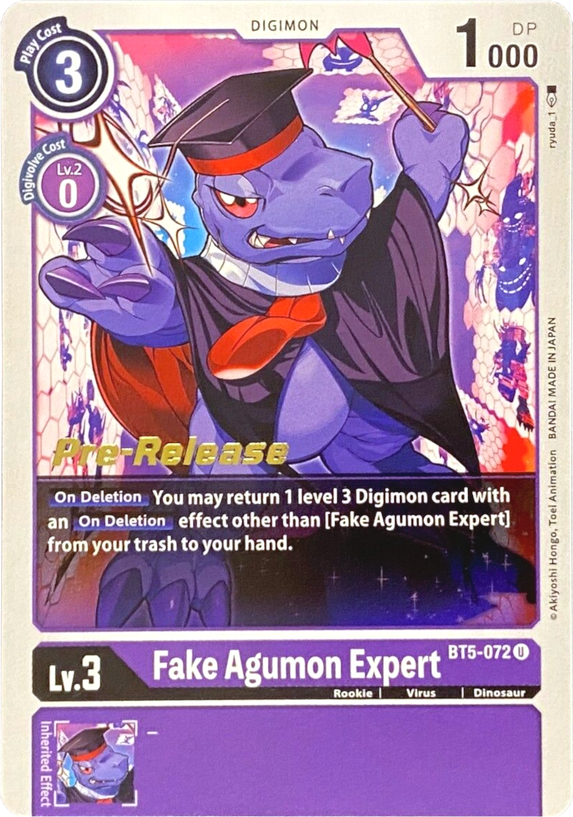 Fake Agumon Expert [BT5-072] [Battle of Omni Pre-Release Promos] | The Time Vault CA