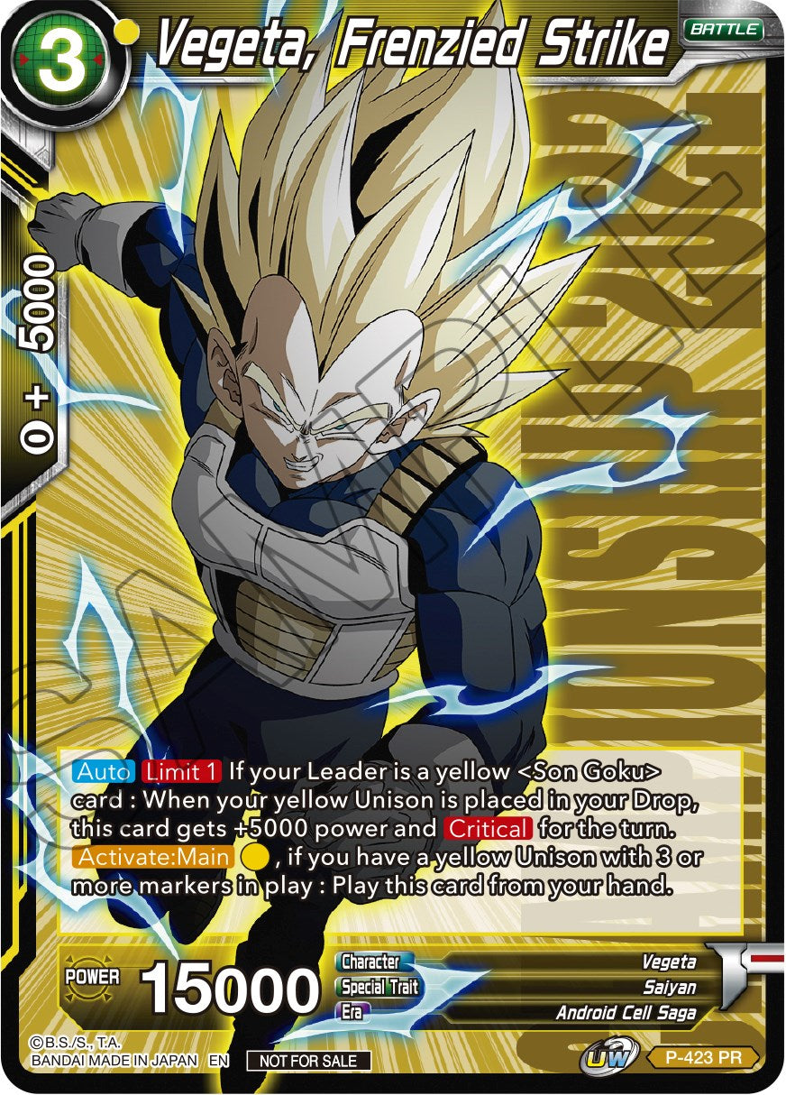 Vegeta, Frenzied Strike (Championship Pack 2022 Vol.2) (P-423) [Promotion Cards] | The Time Vault CA