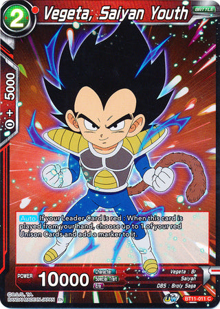 Vegeta, Saiyan Youth (BT11-011) [Vermilion Bloodline 2nd Edition] | The Time Vault CA
