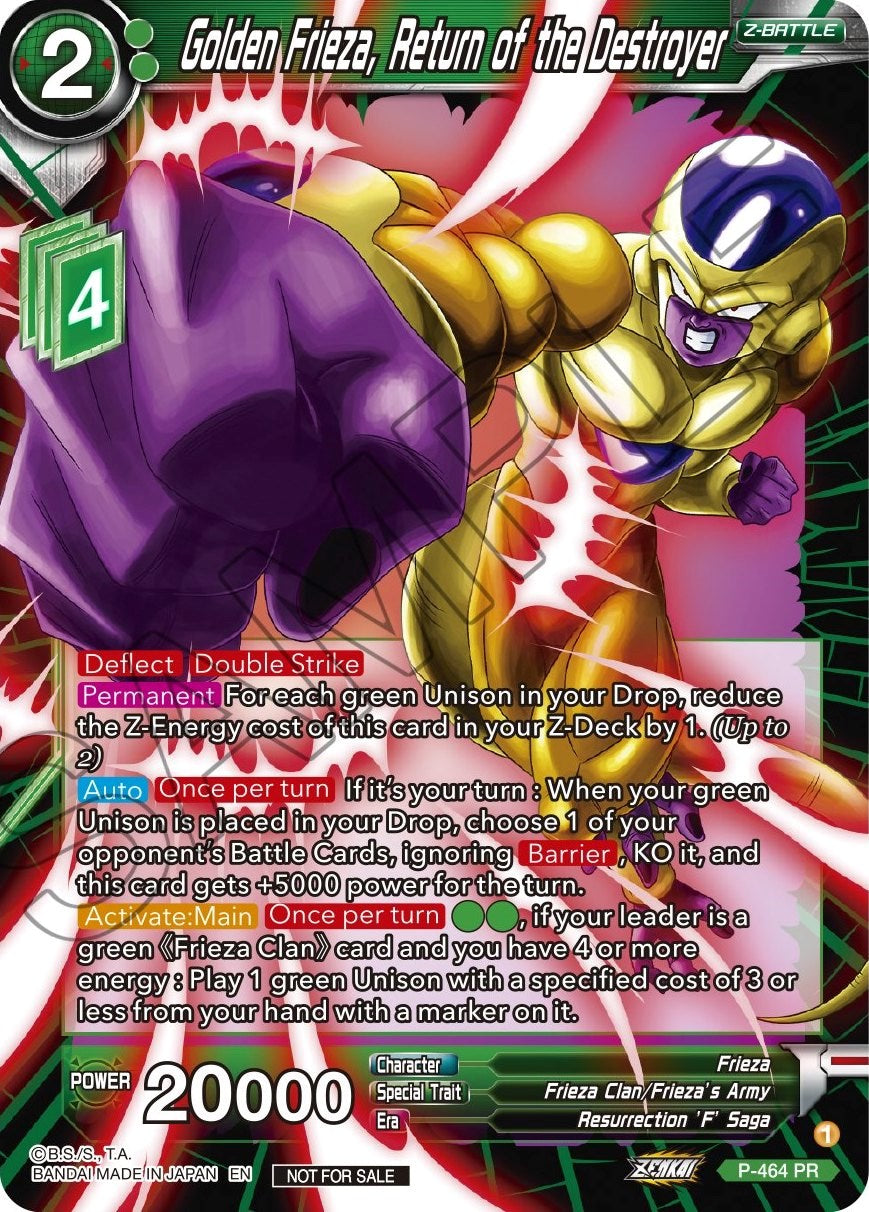 Golden Frieza, Return of the Destroyer (Z03 Dash Pack) (P-464) [Promotion Cards] | The Time Vault CA